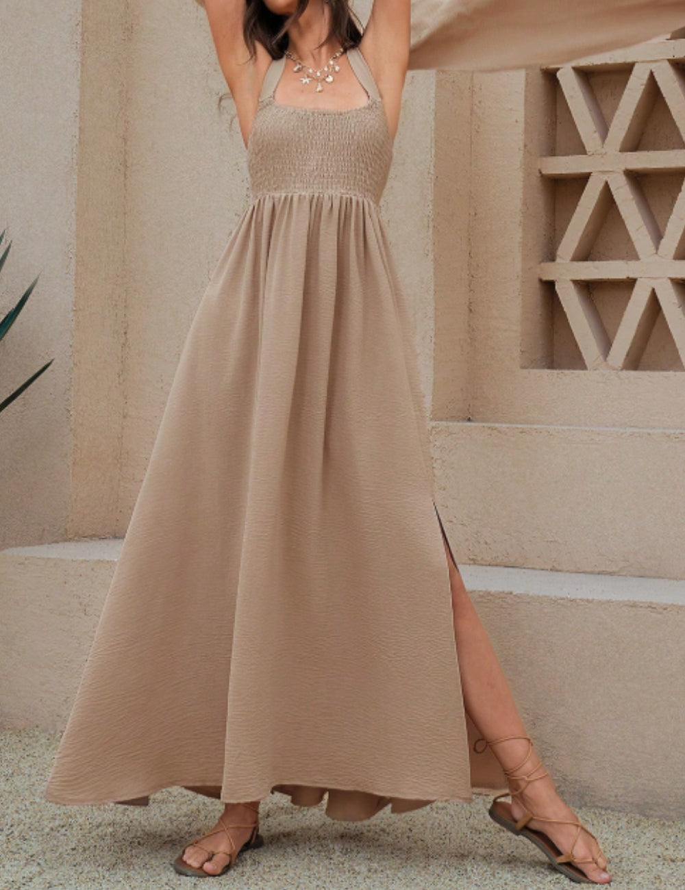 Rochie maxi SHEIN, bej