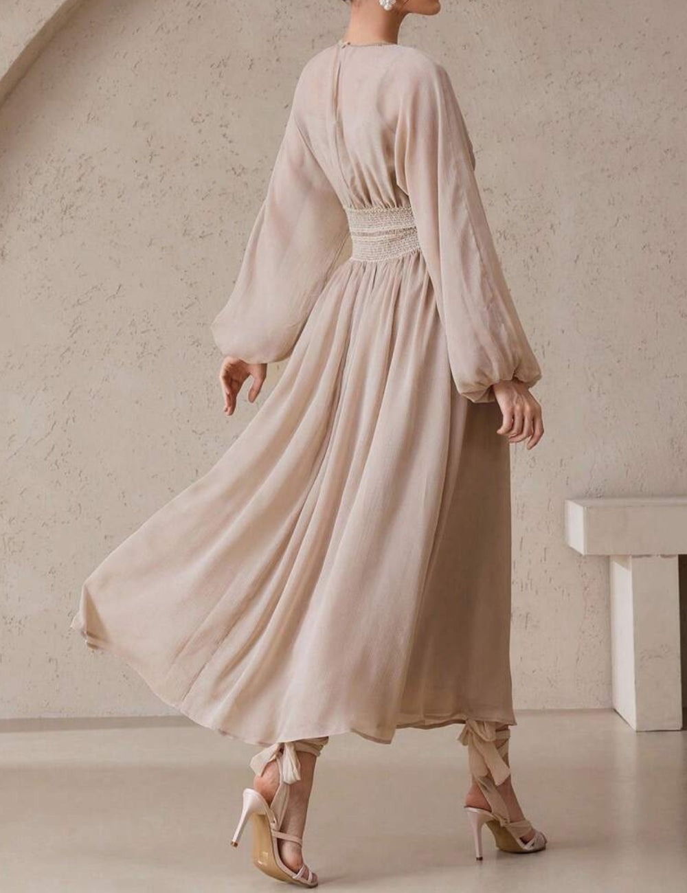 Shein maxi dress, beige