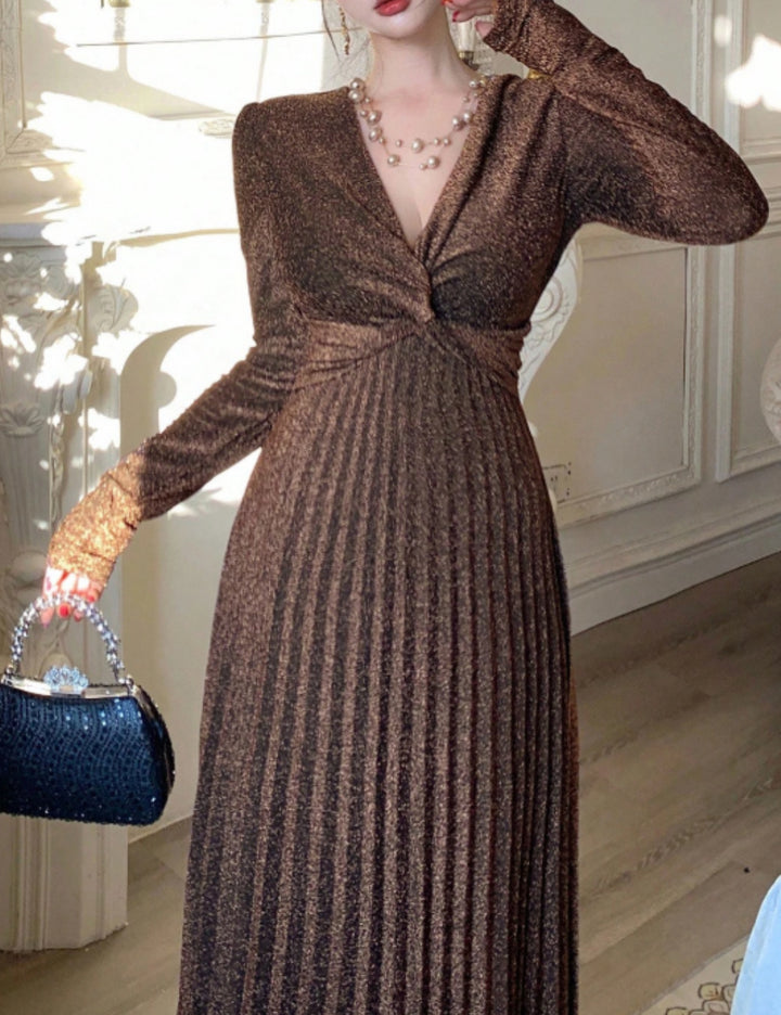 Shein DAZY maxi ruha, bronz