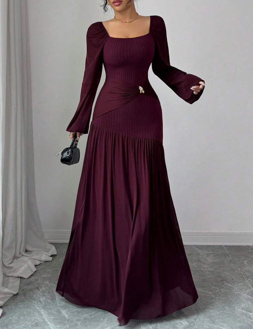 Shein maxi ruha, bordó