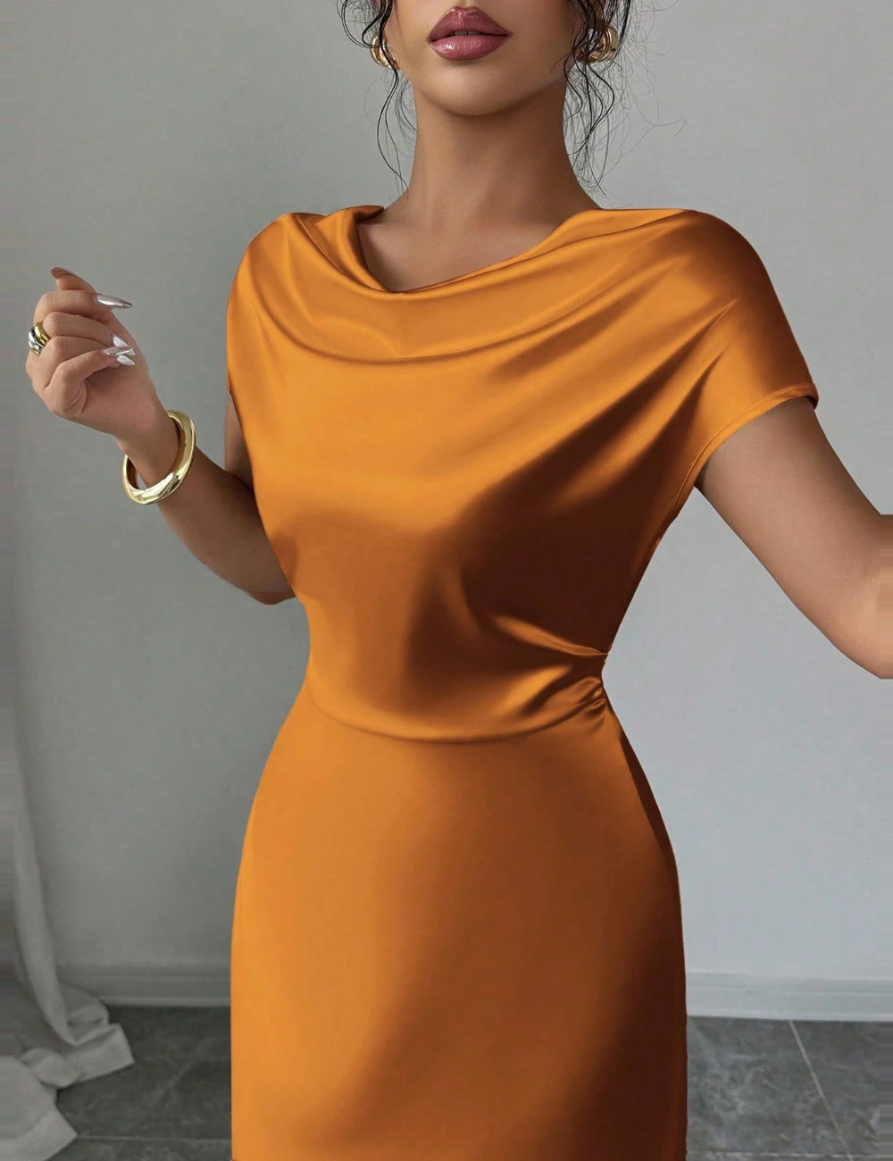 SHEIN maxi ruha, téglavörös