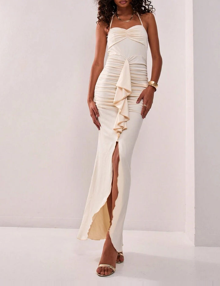 Shein MUSERA maxi ruha, krém