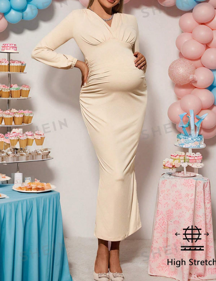 Shein maxi ruha, krém