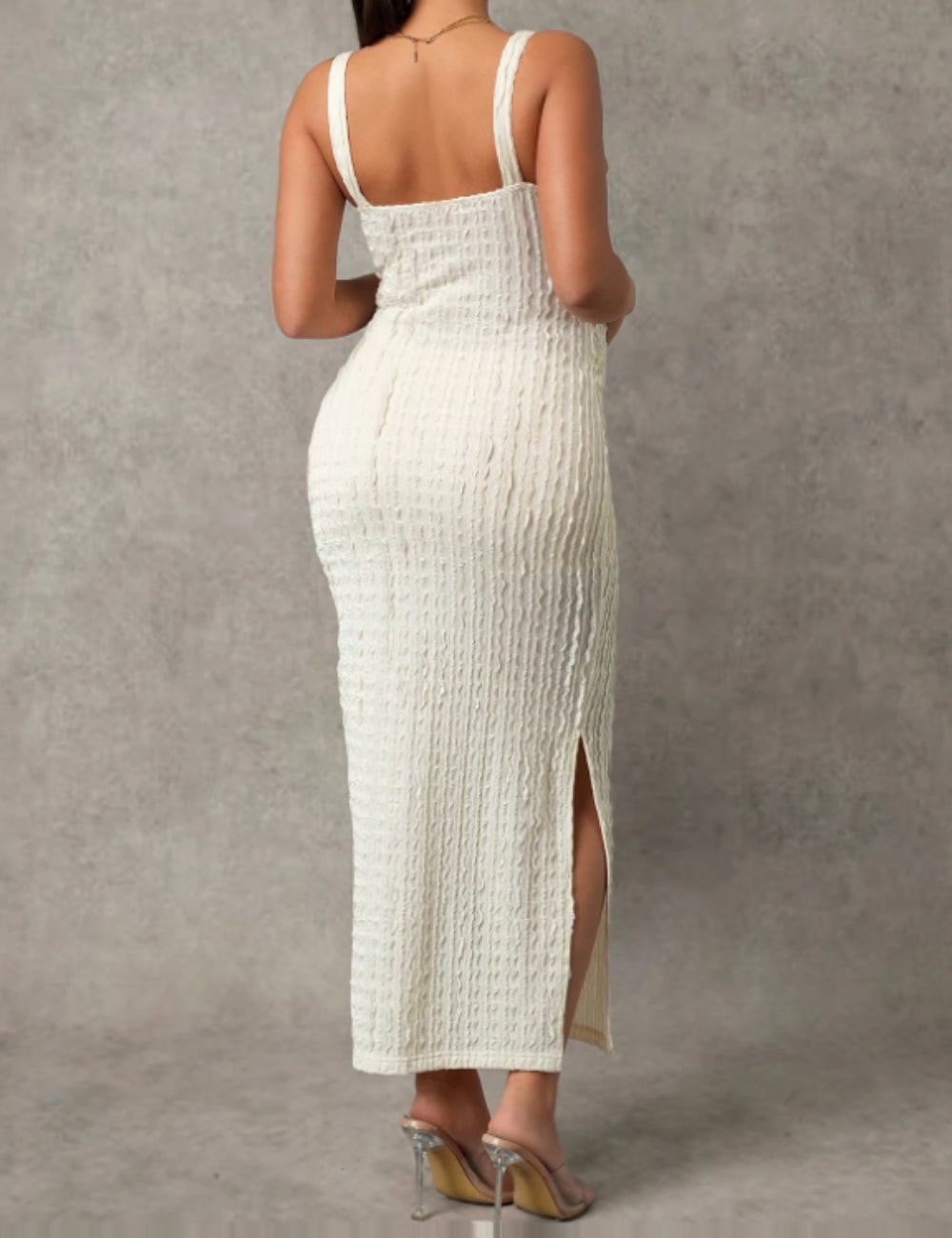 SHEIN maxi ruha, krémszínű