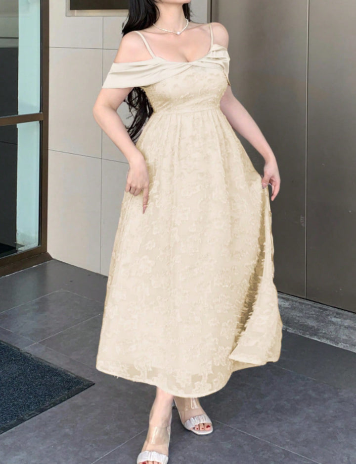 Shein maxi ruha, krém