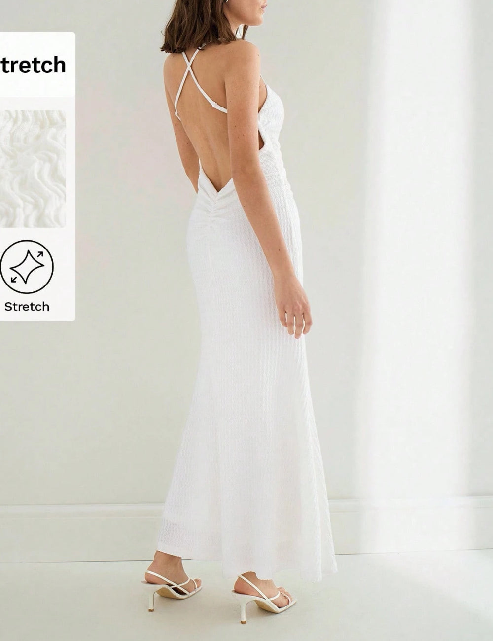 Shein maxi ruha, krémszínű