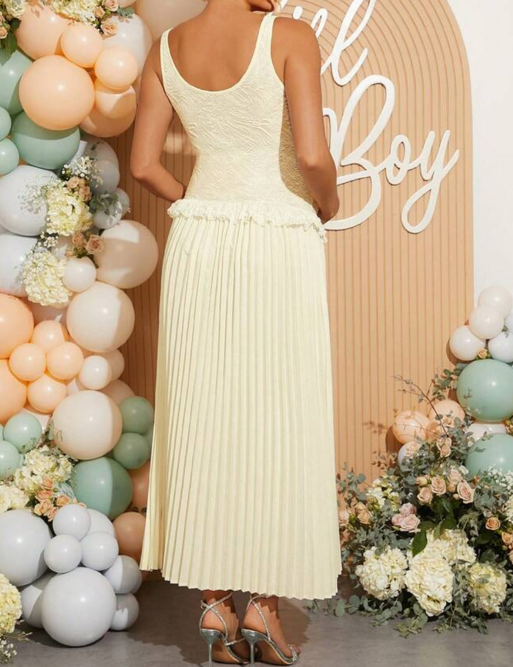 Shein maxi ruha, krémszínű