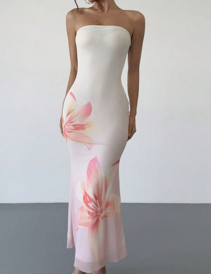 Shein maxi ruha, krém