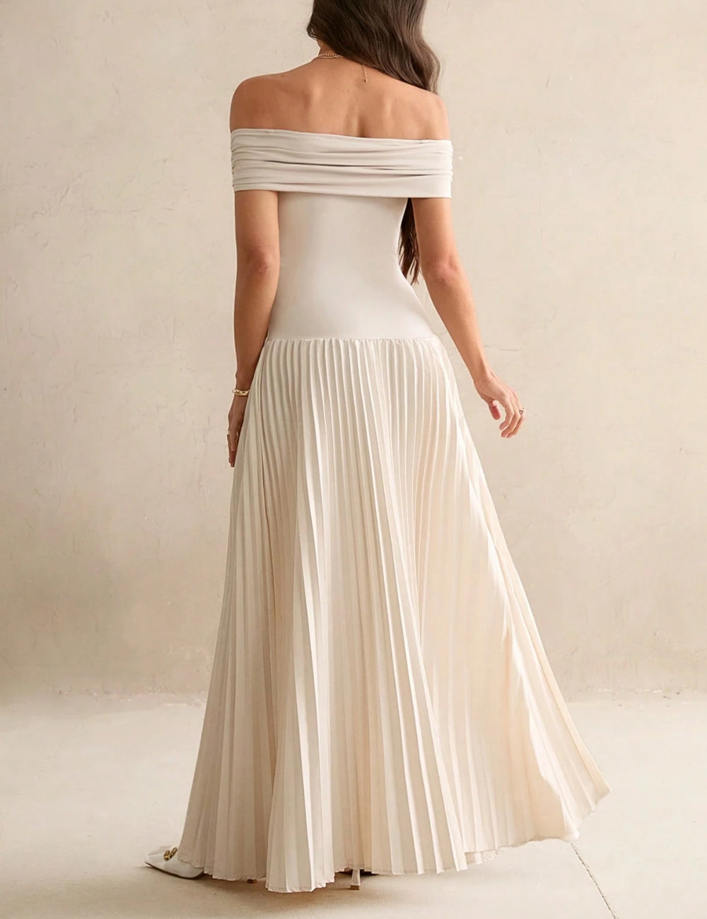 Shein maxi ruha, krém