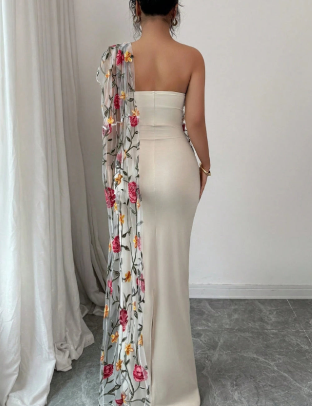 Shein maxi ruha, krémszínű