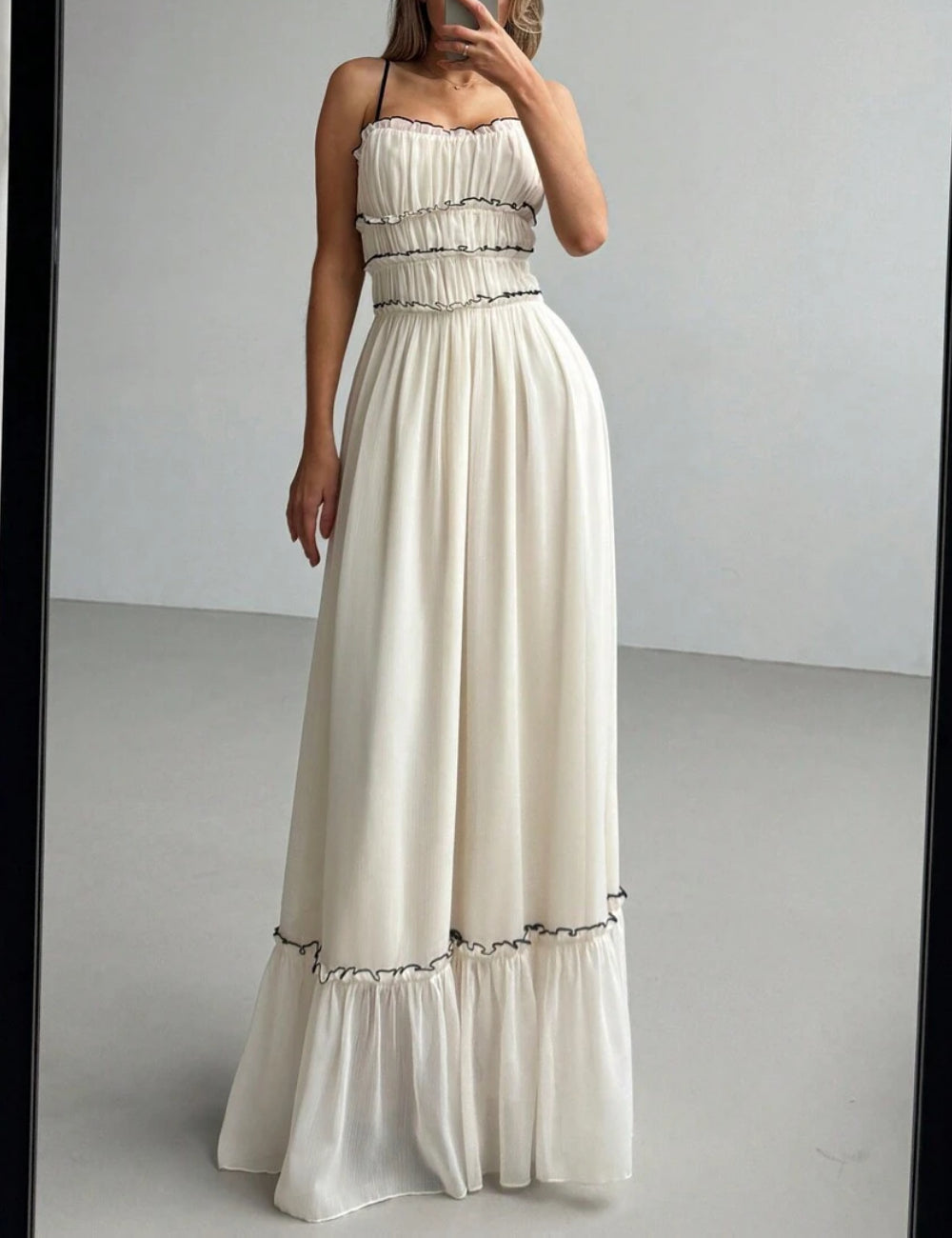 Shein maxi dress, cream