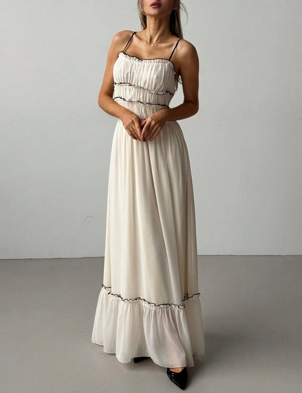 Shein maxi dress, cream