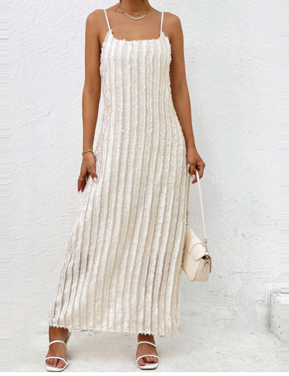 Rochie maxi Shein, crem