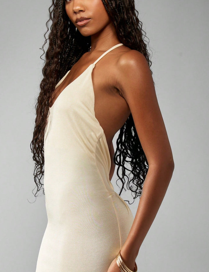 Shein Missguided krémszínű maxi ruha