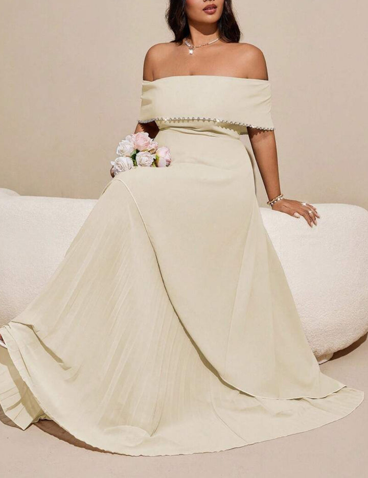 Rochie maxi Shein Curve+, crem