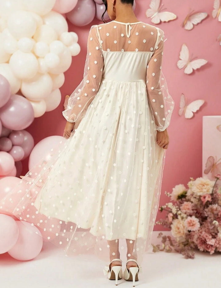 SHEIN maxi ruha, krémszínű
