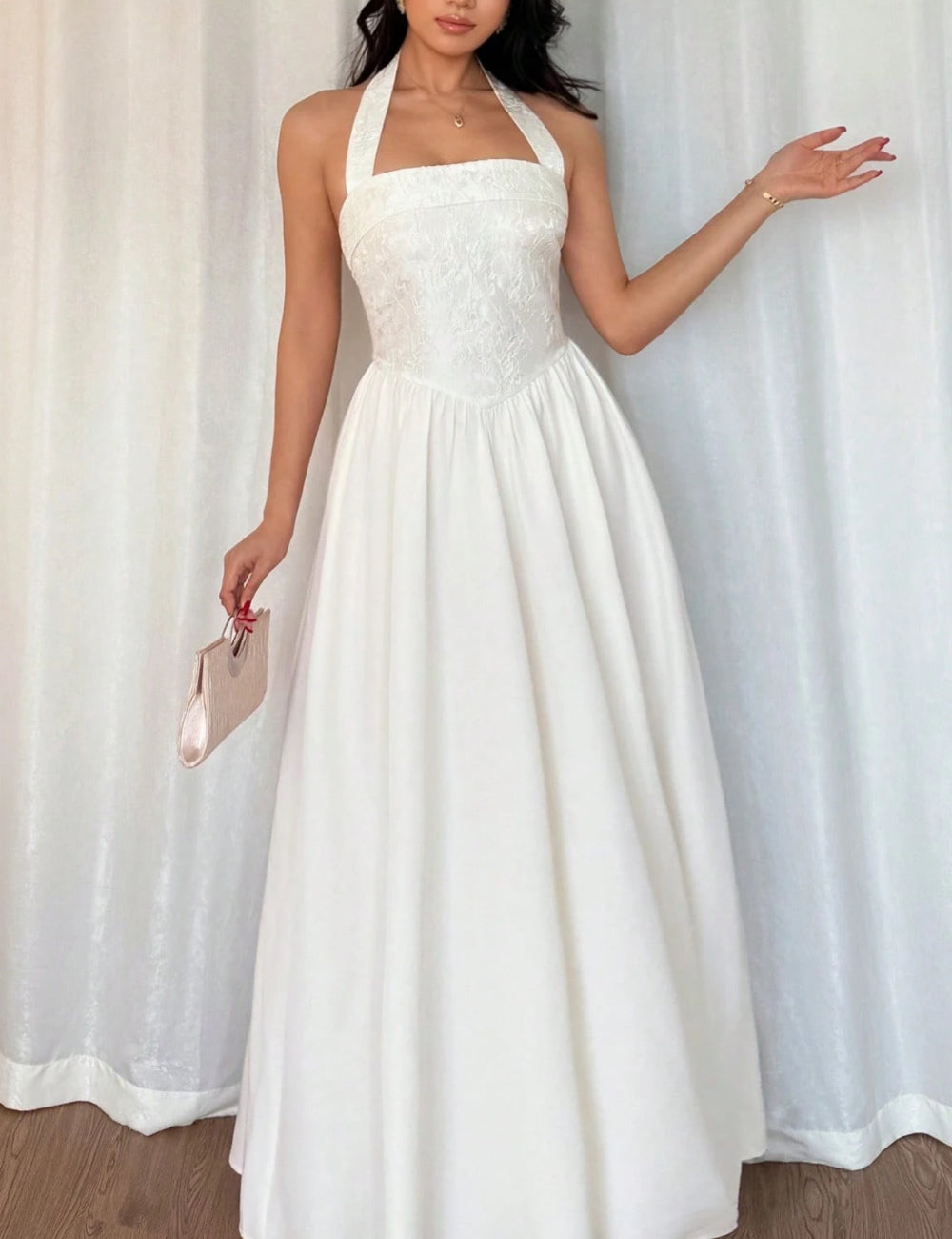Shein maxi ruha, krémszínű