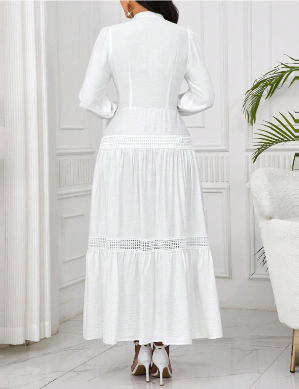 Rochie maxi Shein, crem