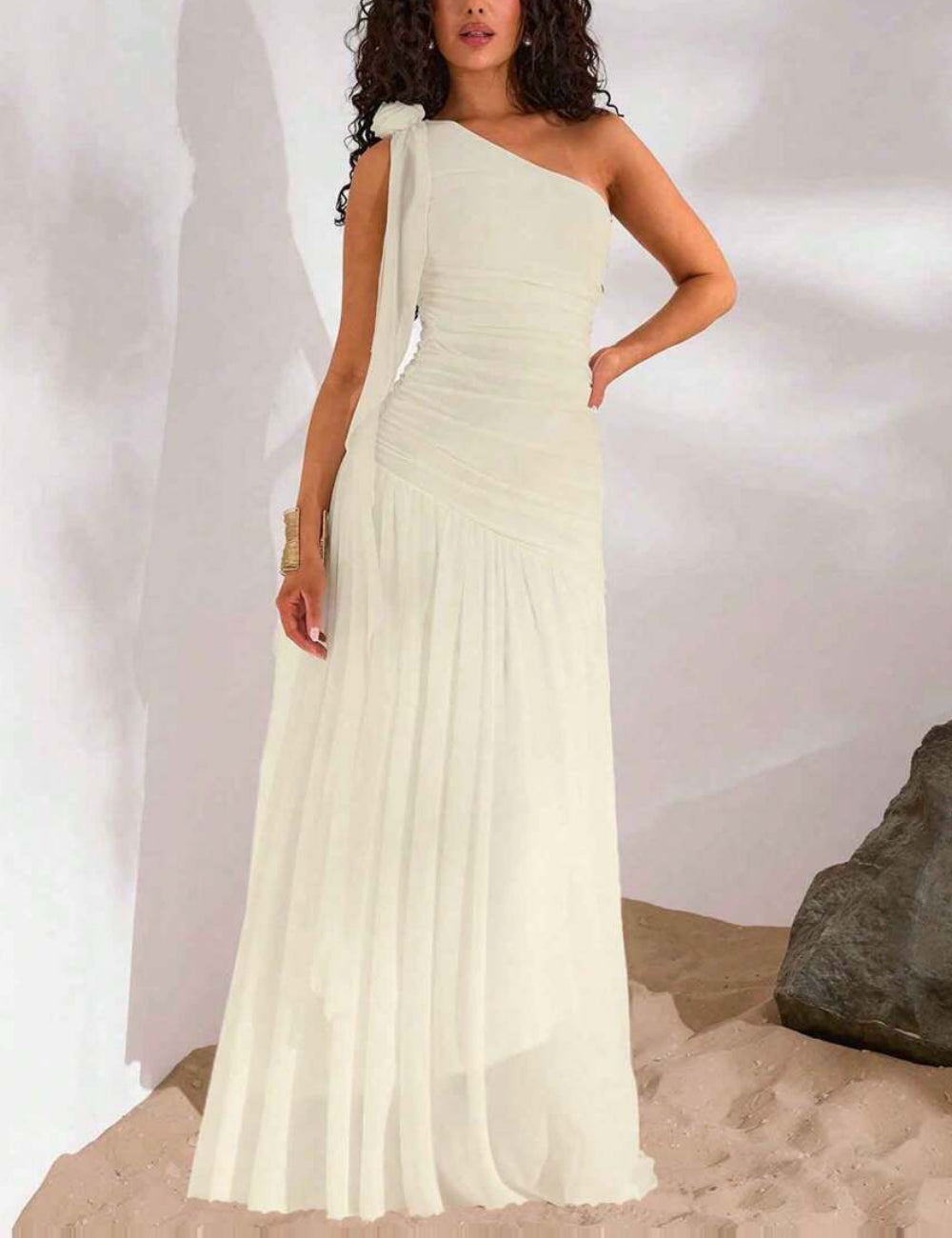 Rochie maxi Shein, crem