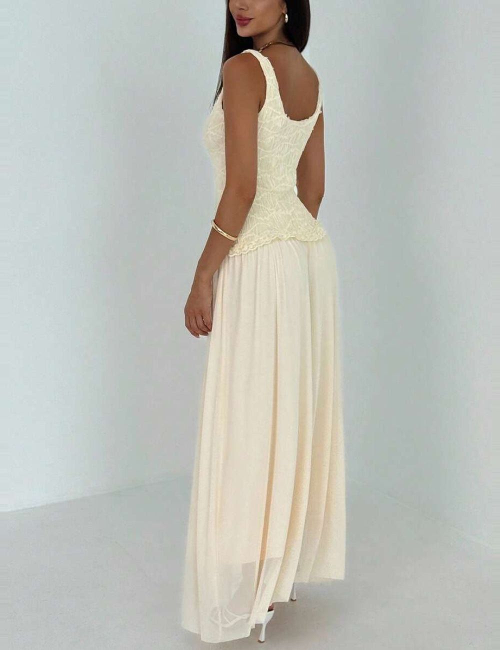 Rochie maxi Shein, crem