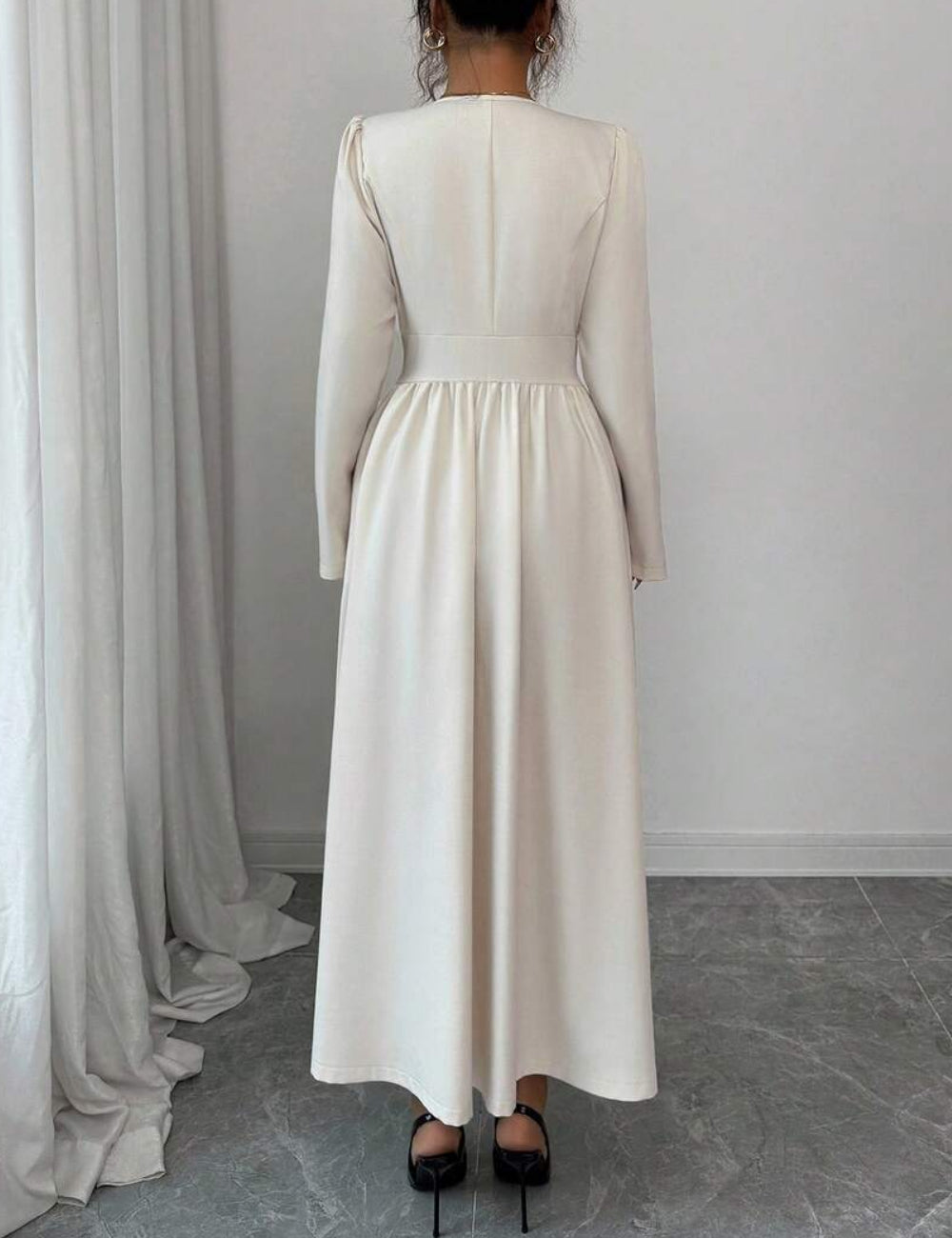 Rochie maxi Shein, crem