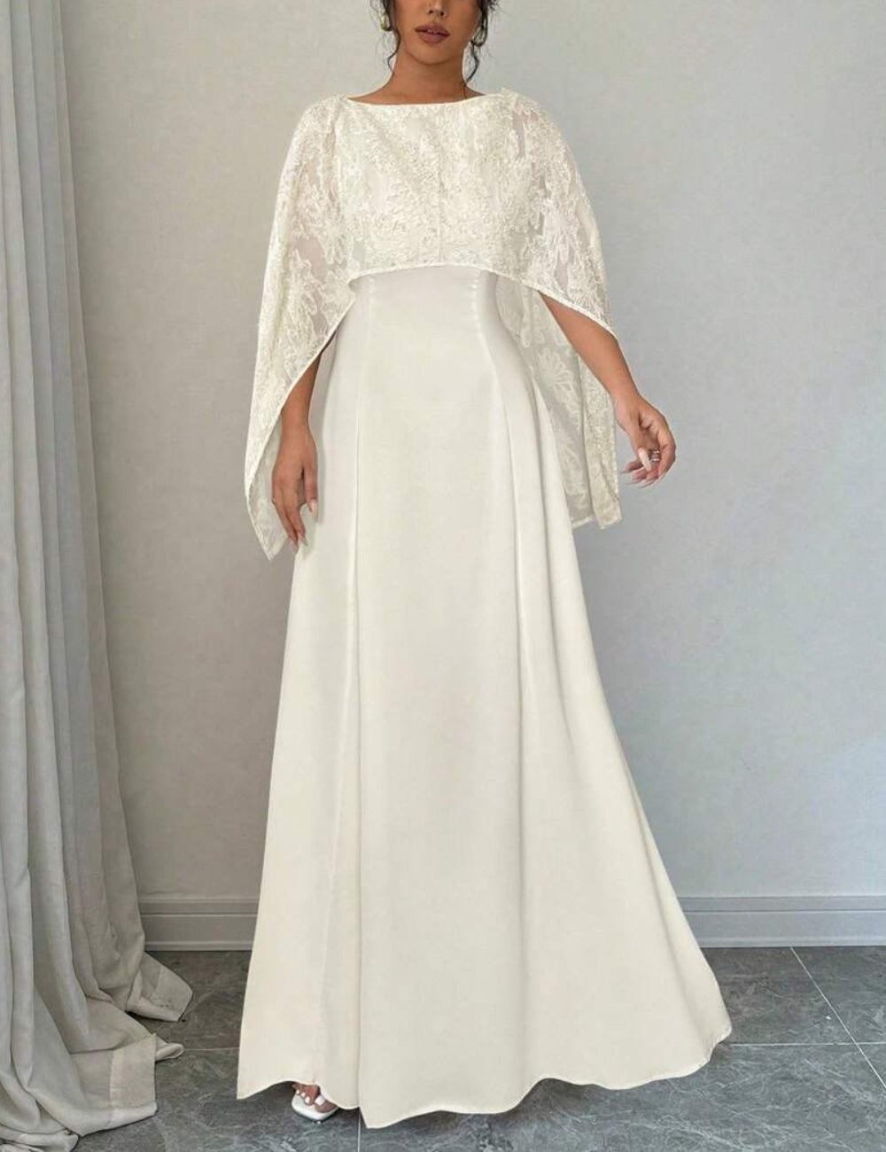 Rochie maxi Shein, crem