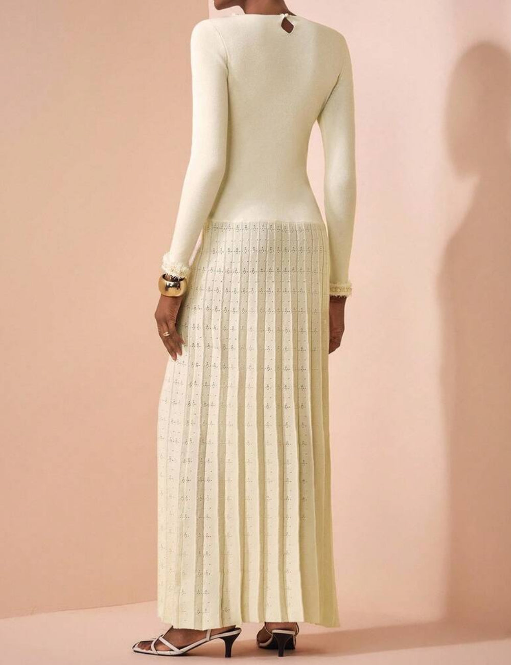 Shein maxi ruha, krém