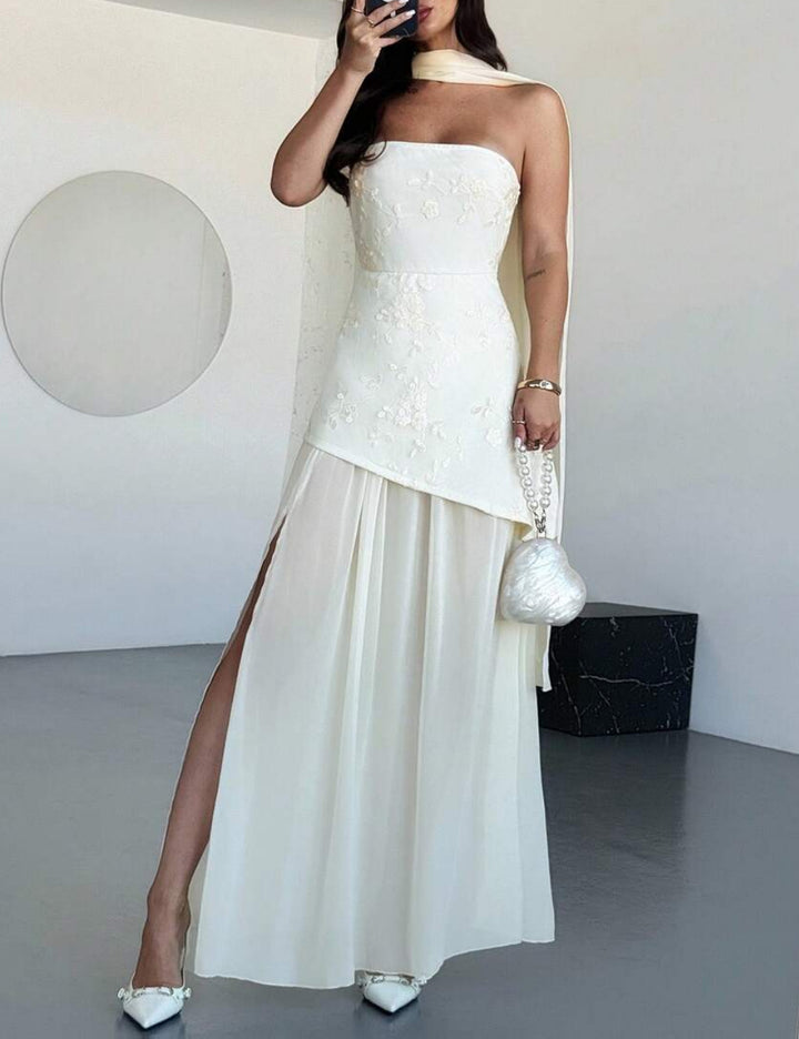 Rochie maxi Shein, crem