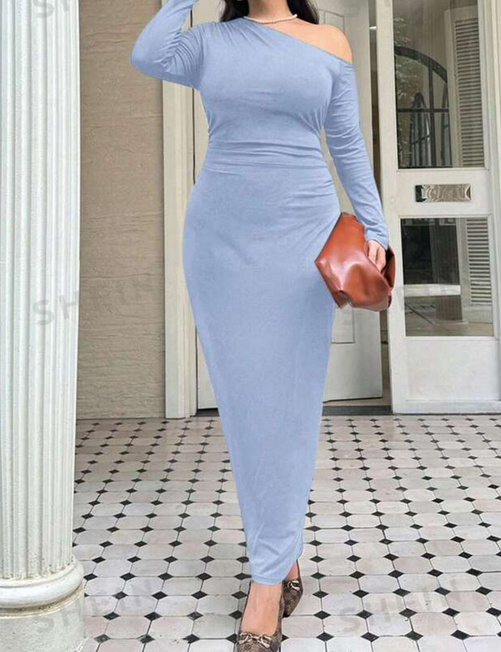 Shein Curve+ maxi ruha, kék