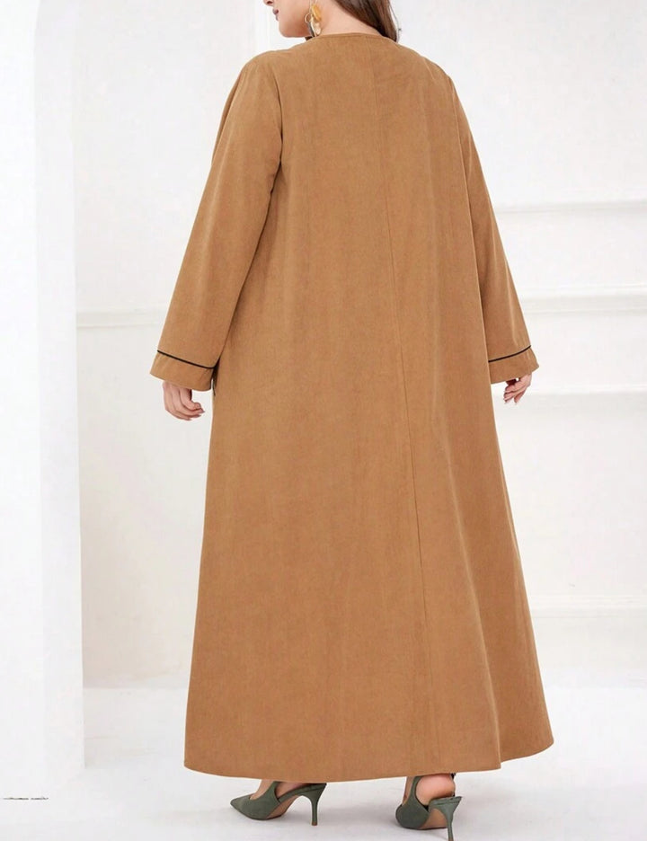 Shein Curve+ maxi ruha, barna