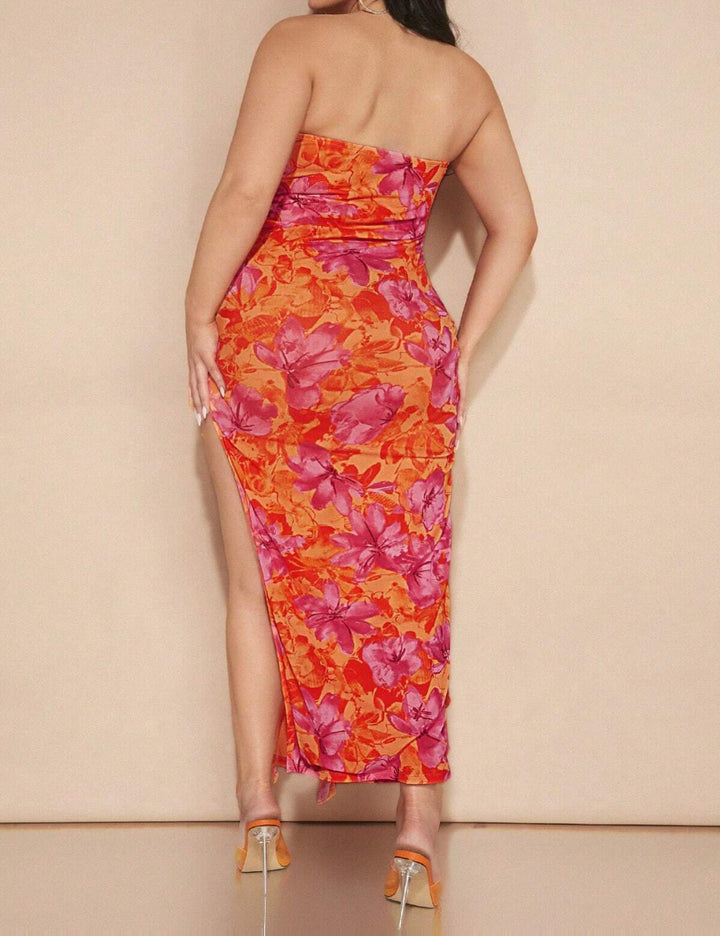 Shein Curve+ maxi dress, mix colors
