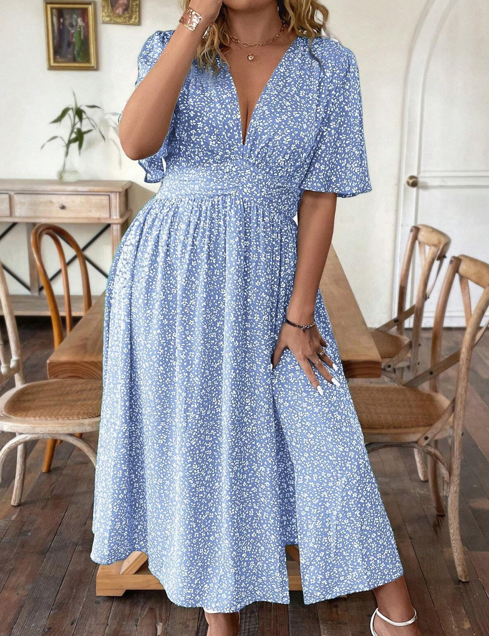 Shein Curve+ maxi ruha, vegyes színek
