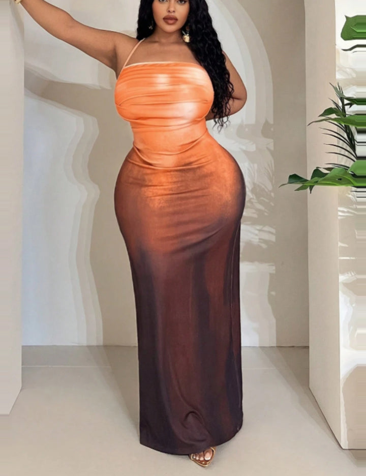 Shein Curve+ maxi ruha, vegyes színek