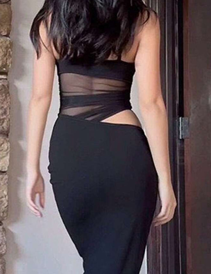 Shein Curve+ maxi ruha, fekete