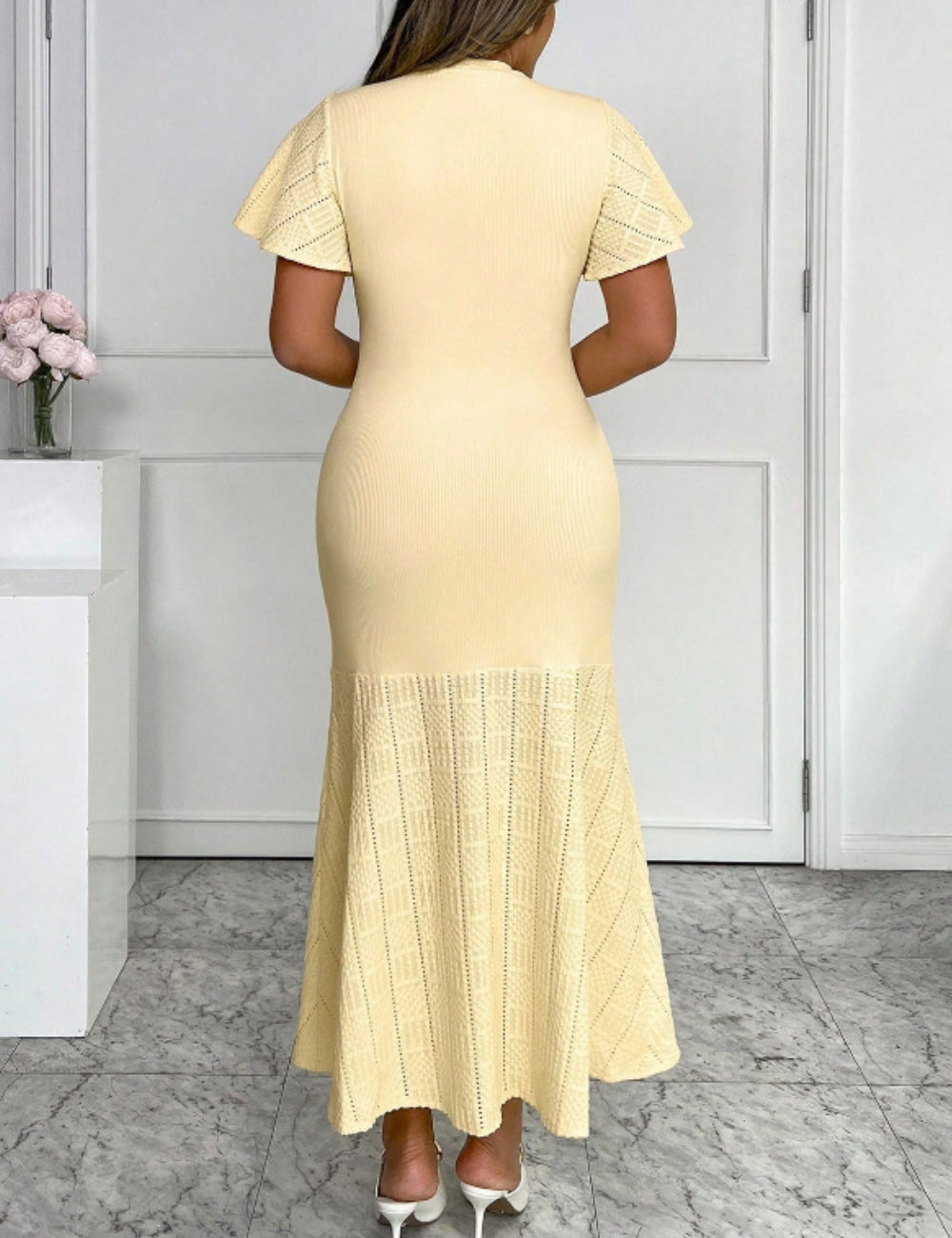 Shein maxi ruha, sárga