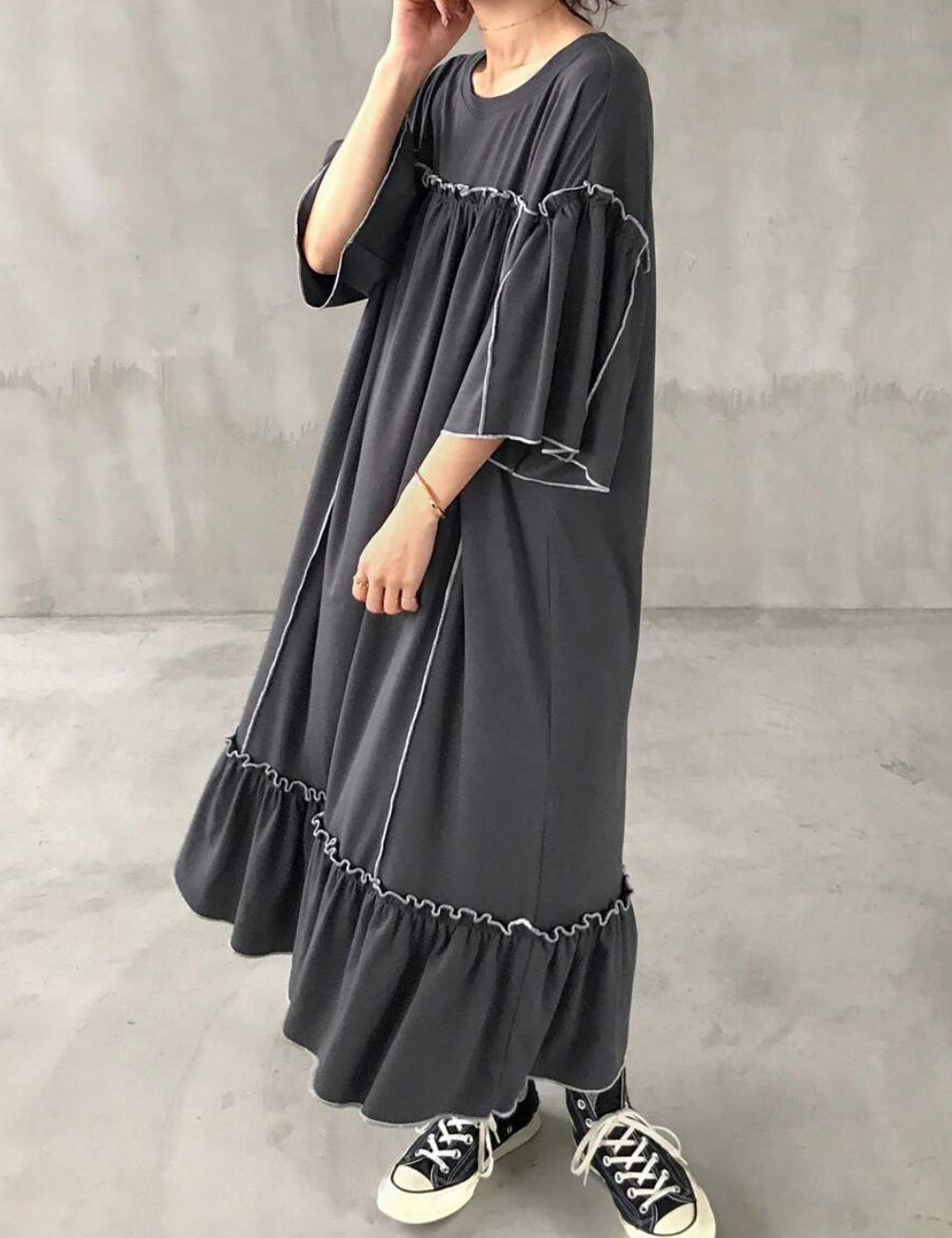 Shein maxi ruha, szürke