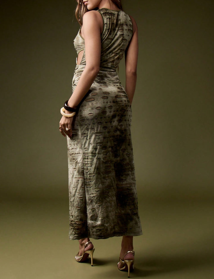 Shein Missguided maxi ruha, khaki