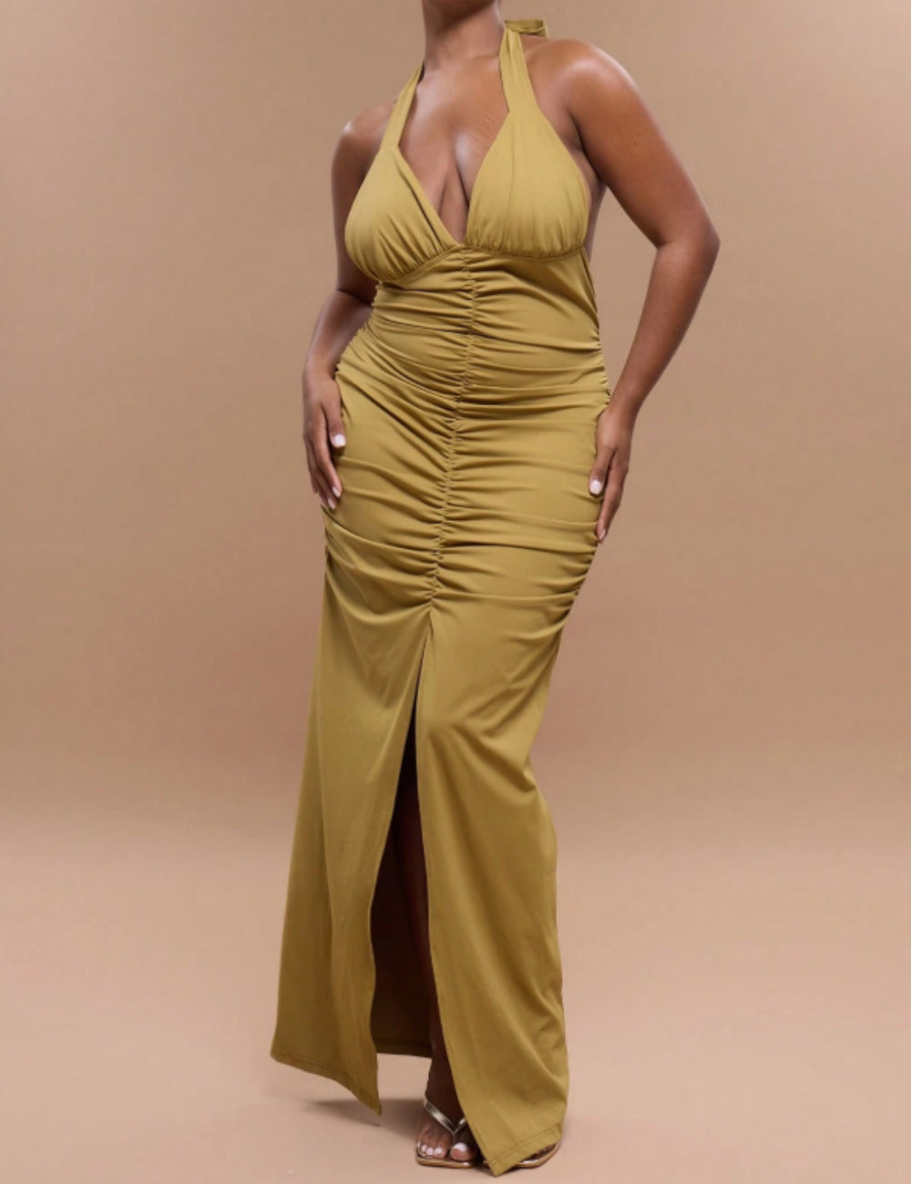 Shein MUSERA maxi ruha, khaki