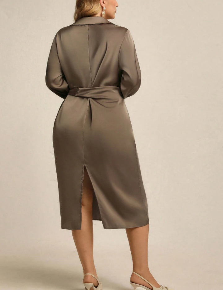 Shein Curve+ maxi ruha, khaki
