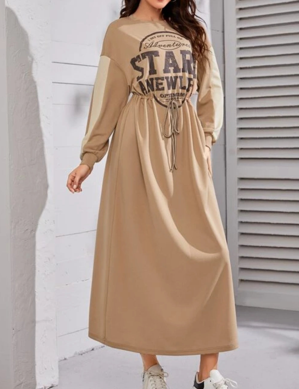 Shein barna maxi ruha