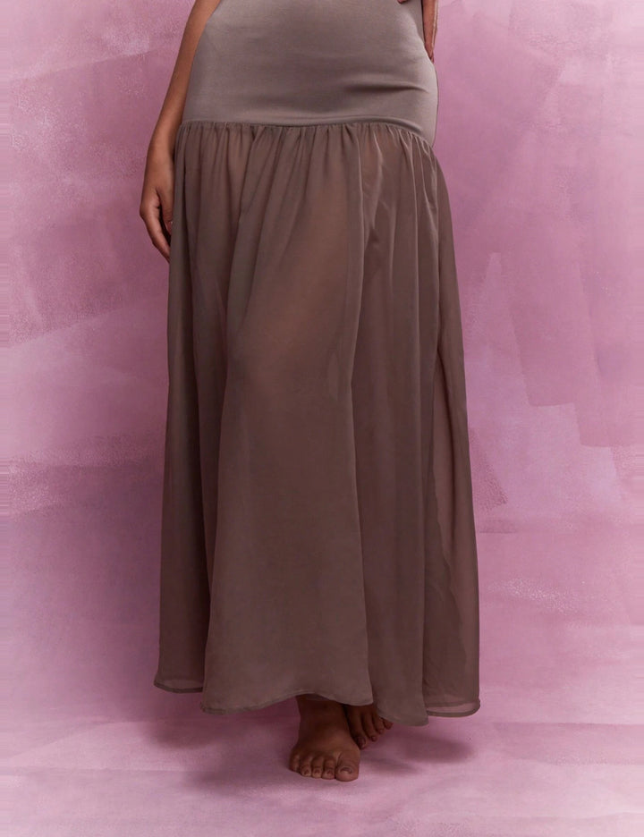Shein Missguided maxi ruha, barna