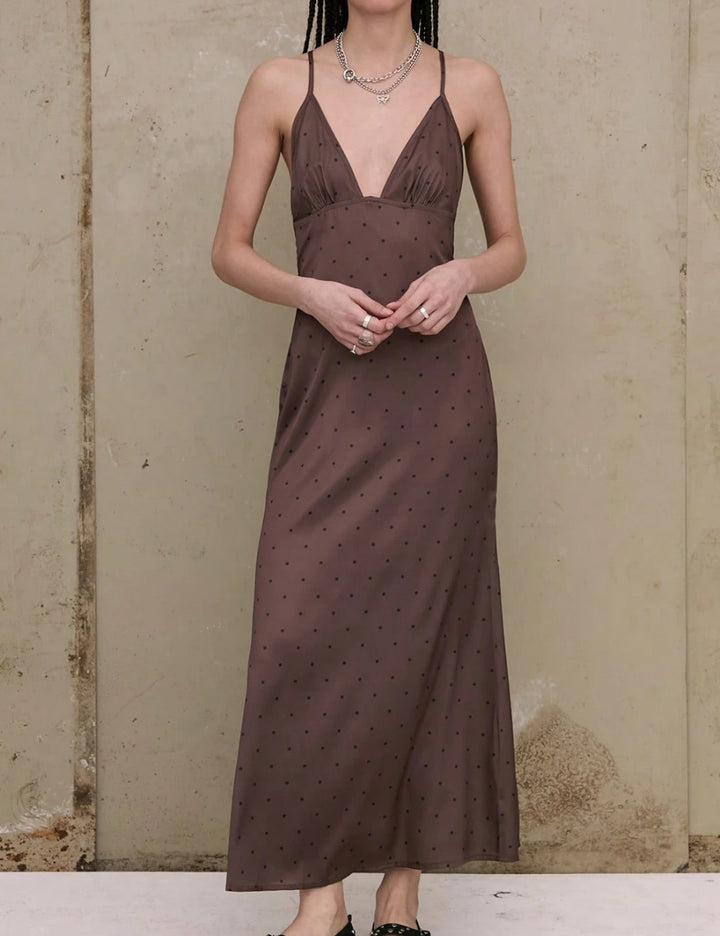 Shein maxi ruha, barna