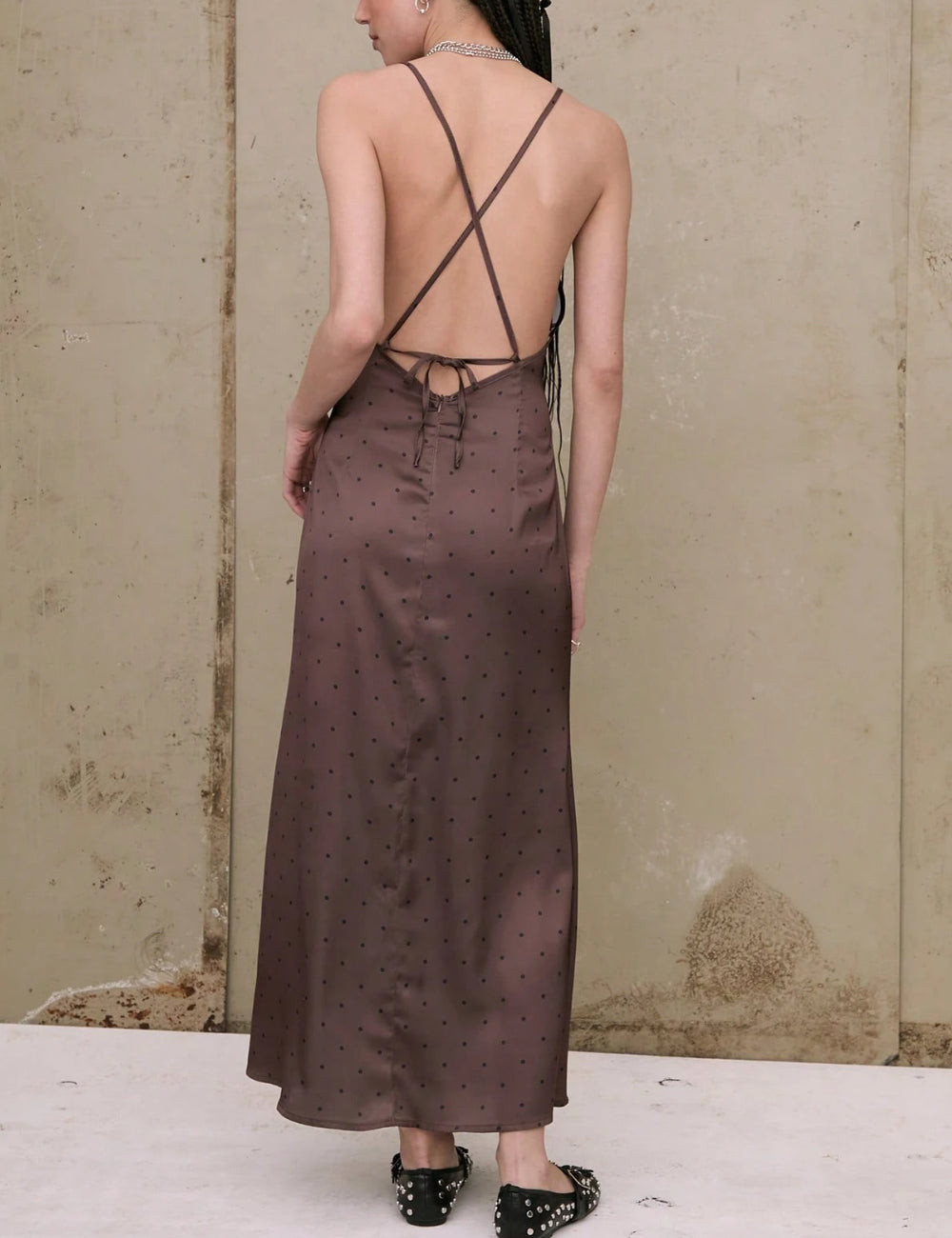 Shein maxi ruha, barna