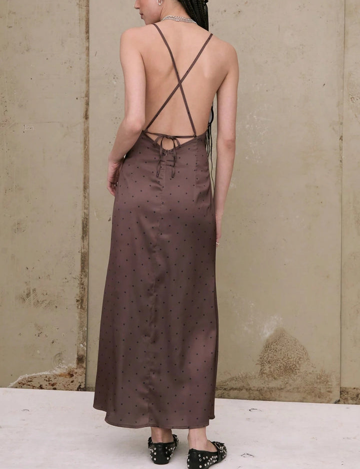 Shein maxi ruha, barna