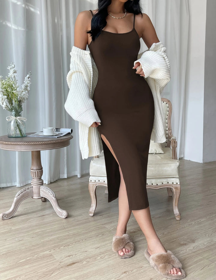Shein maxi ruha, barna