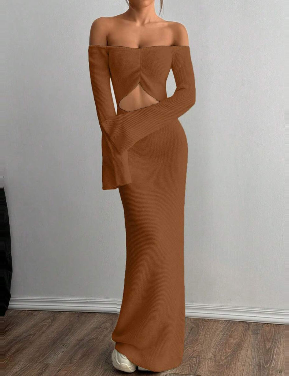 Shein maxi ruha, barna