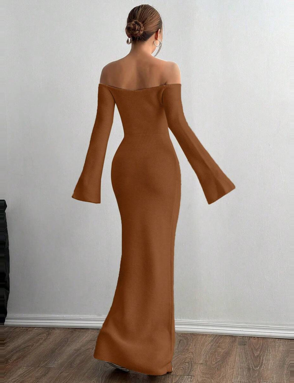 Shein maxi ruha, barna