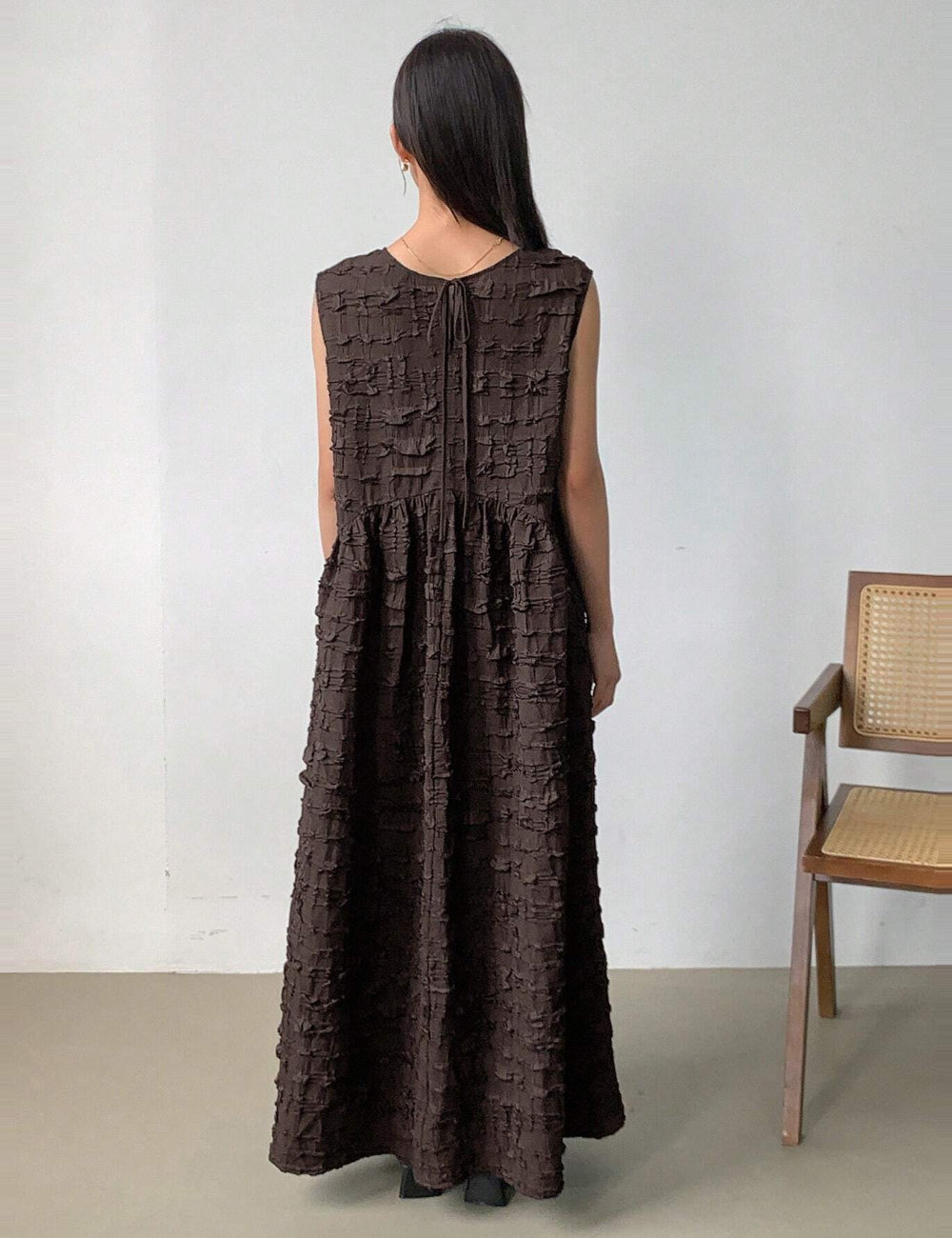Shein FRIFUL maxi ruha, barna