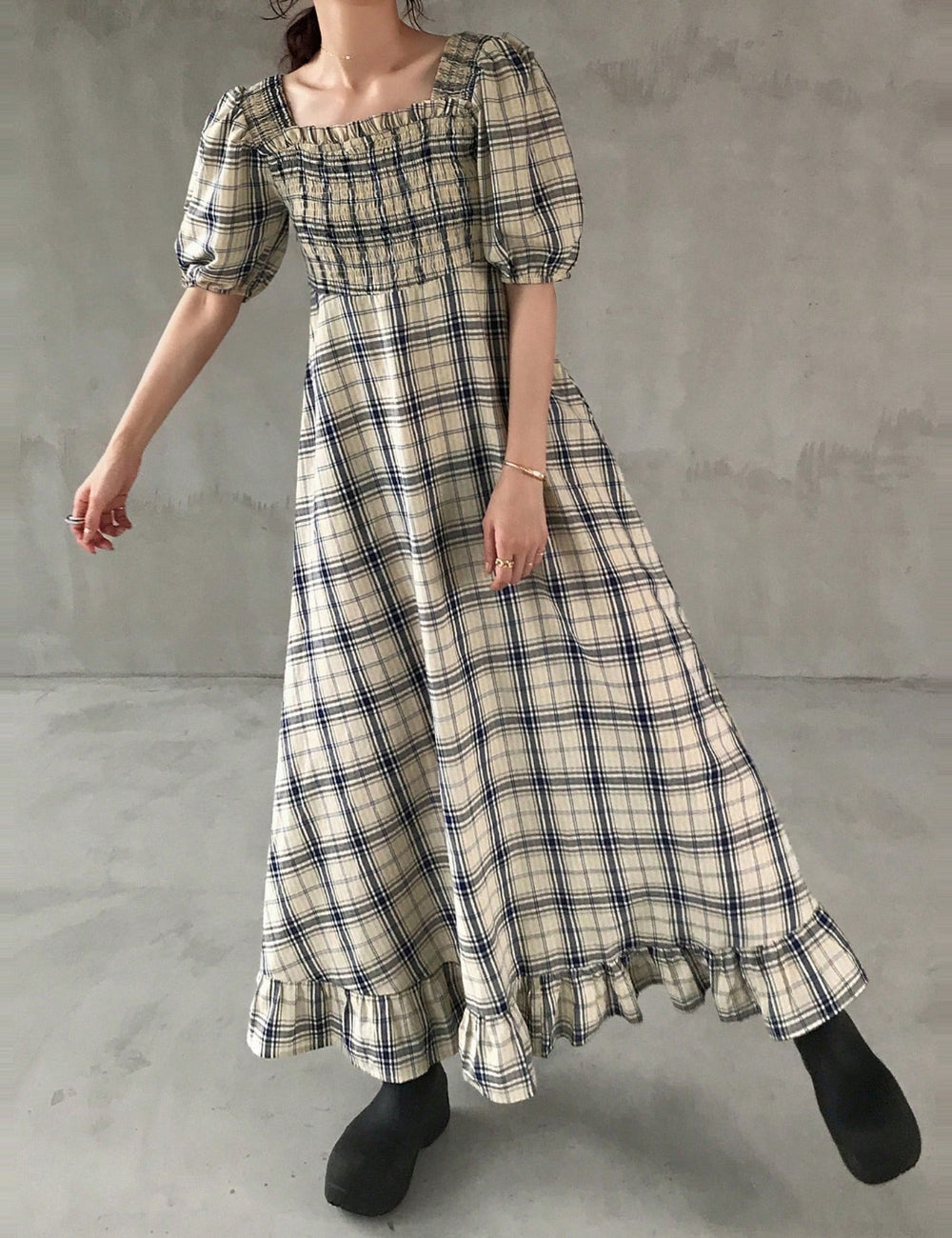 Shein FRIFUL maxi ruha, barna