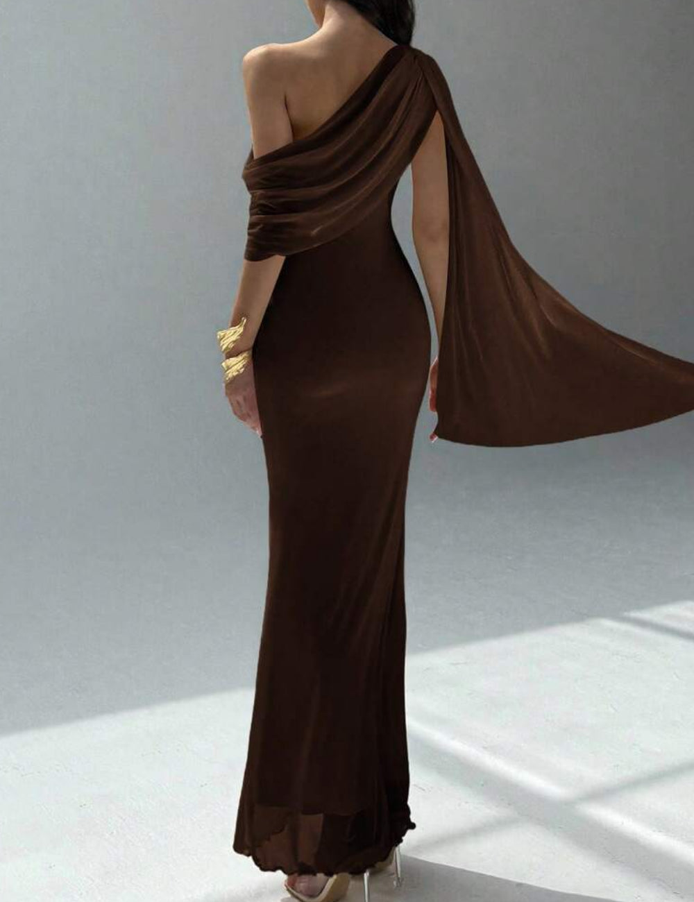Shein maxi dress, brown